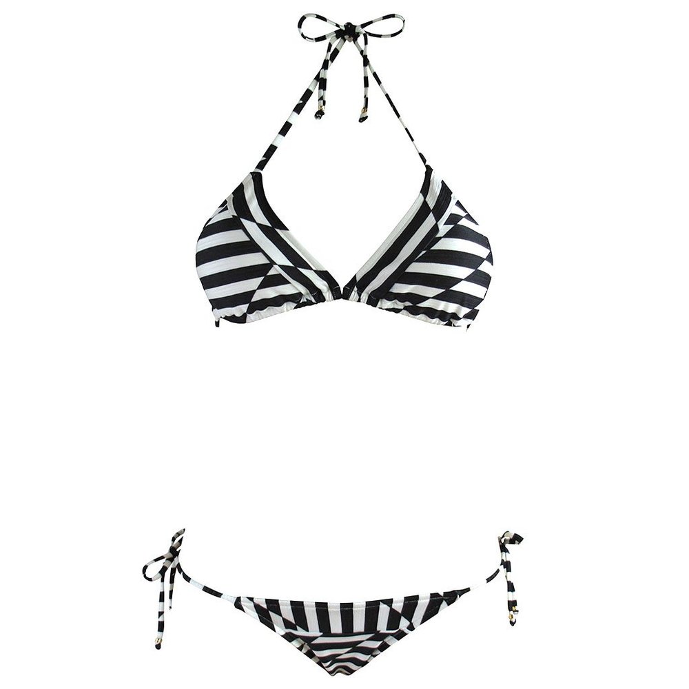 Salinas White & Black Geometric Print Bikini